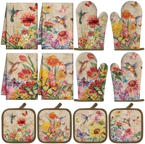 SiliFine 12 Pcs Summer Hummingbird Kitchen Accessories Set