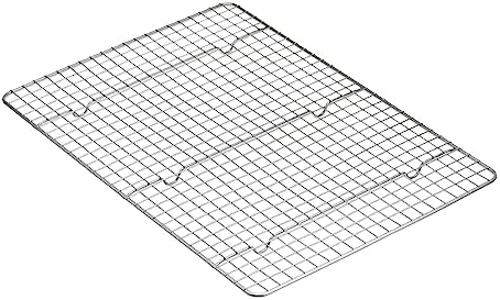 Amazon Basics Ceramic Nonstick Baking Sheets & Cooling Rack Set, Dishwasher Safe, Oven Safe, Half Sheet Size, Gray, 2-Pack