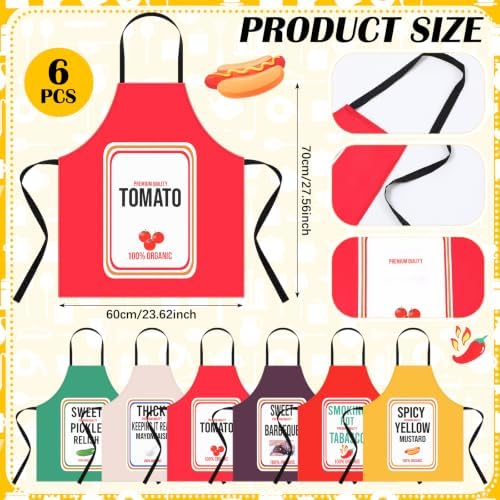 Shinymoon 6 Pcs Halloween Condiments Apron Costume Group Cosplay