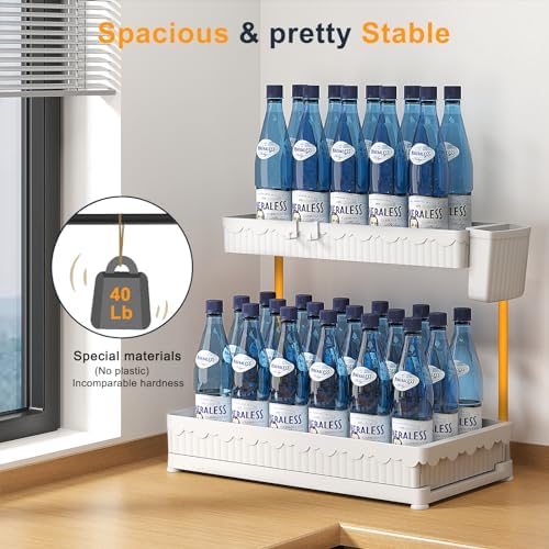 Sevenblue 3-Pack 2-Tier L-Shaped Under Sink Organizers with Sliding Drawers