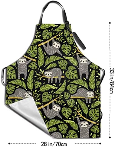Giwawa Apron Unisex Resistant 33 x 28 inches with 2 Pockets Cooking Kitchen Aprons Suitable for BBQ Grill Drawing Haircut