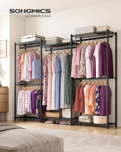 SONGMICS Closet Organizers and Storage, Clothes Rack with Shelves