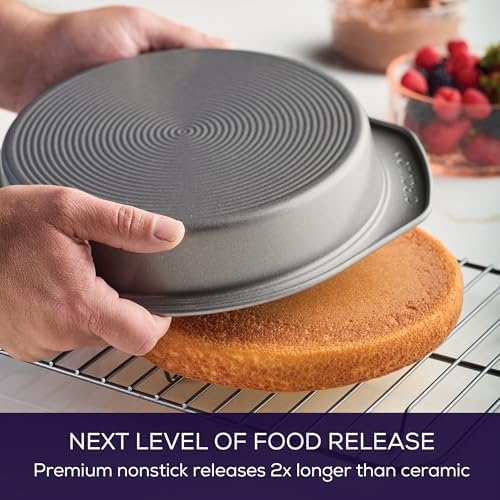 Circulon Nonstick Bakeware Round Baking Pan / Cake Pan, 9 Inch, Gray