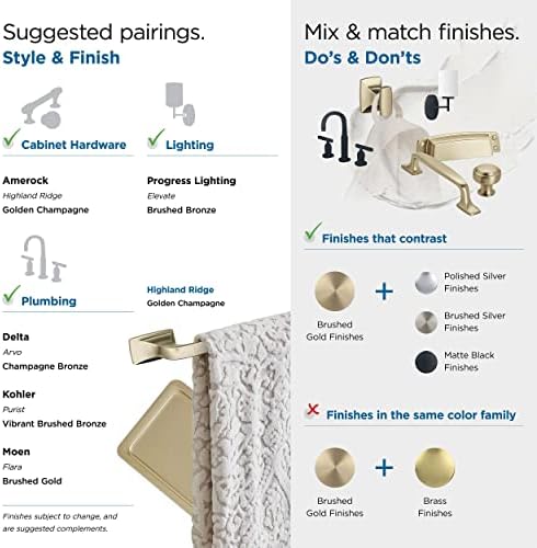 Amerock BH36010BBZ | Golden Champagne Single Robe Hook | 2-1/8 inch (54 mm) Length Towel Holder | Highland Ridge | Towel Hook for Bathroom | Bathroom Hardware | Bath Accessories