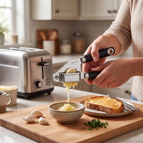 Kitchen 18/0 Stainless Steel Gadgets Utensil Set, Good Grip Utensils, Can Opener, Cheese Grater, Peeler, Pizza Cutter, Garlic Press, 5 Pcs