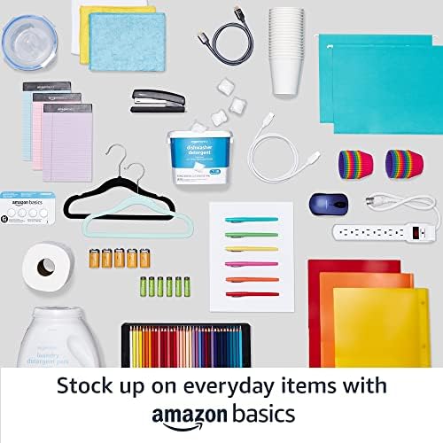 Amazon Basics Kids Space Saving Velvet Non-Slip Clothes Hangers with Shoulder Notches for Infant and Toddler, 11.6", Beige, 50-Pack