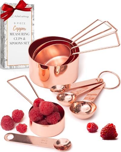 Styled Settings Copper Measuring Cups and Spoons Set, 8-Piece