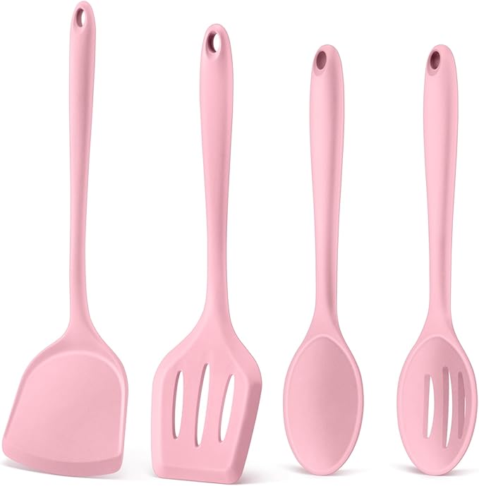 P&P CHEF Kitchen Utensil Set, 4 Pieces Non-stick Silicone Cooking Utensils by PPCHEF