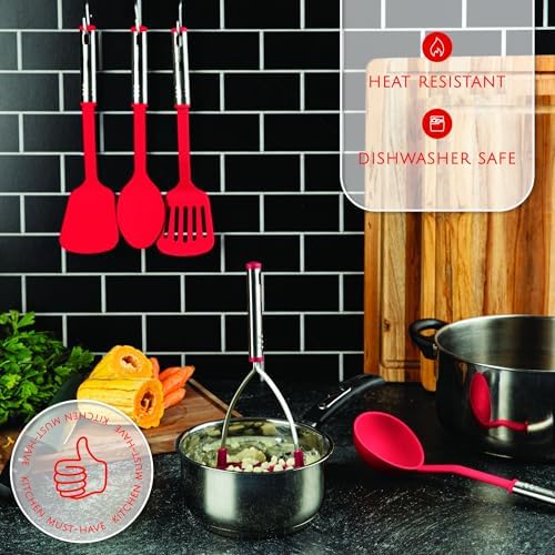 Kitchen Utensils Set 35 PCS Cooking Utensils Set, Nonstick and Heat Resistant Nylon Stainless Steel Silicone Spatula Set - Kitchen Gadgets Home Essentials Kitchen Accessories, Apartment Must Haves