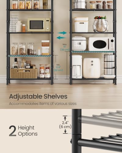 SONGMICS 5-Tier Shelving Unit, Steel Wire Storage Rack