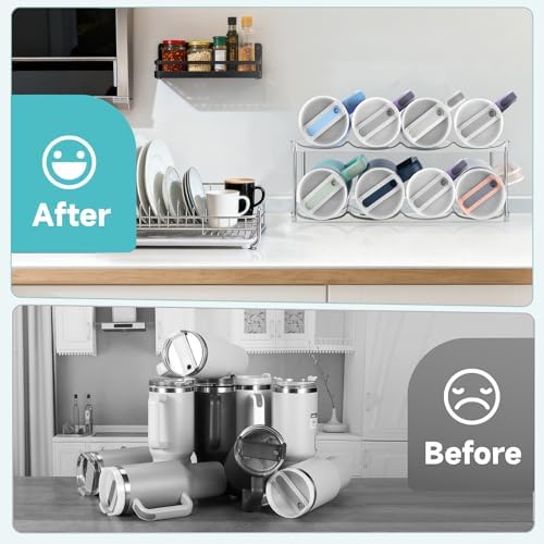spospo Stackable Water Bottle Organizer Large Compartment Bottle Holder