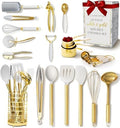 Styled Settings White and Gold Kitchen Utensils Set, 23-Piece