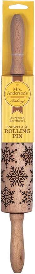 Mrs. Anderson’s Baking Embossing Rolling Pin, Snowflake Design, European - Image 2