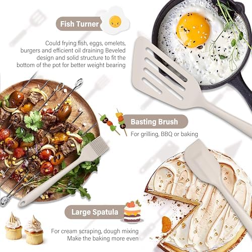 HaWare 11PCS Silicone Cooking Utensils Set, Kitchen Utensils with Holder