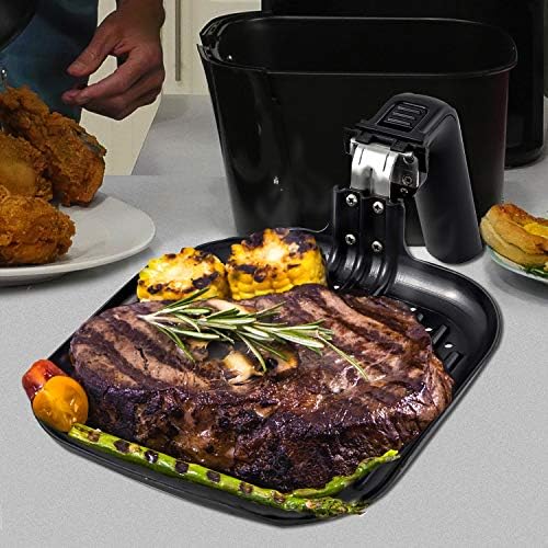 Nuwave 6-Qt Brio Digital Air Fryer Grill Pan Accessory, Indoor Grill
