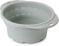 Dexas 10" Collapsible Silicone Colander in Sage, Kitchen Strainer by Dexas