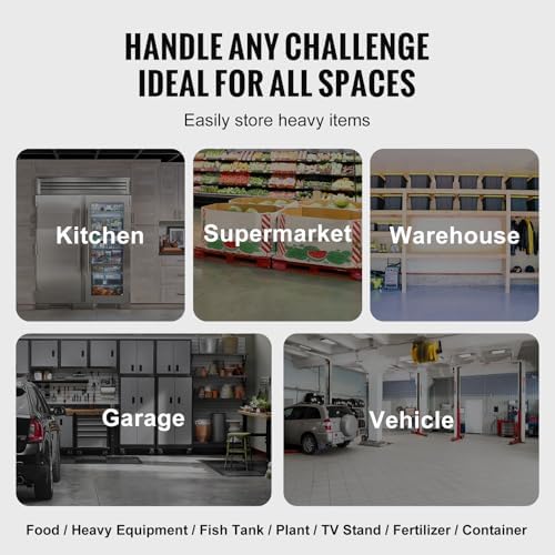 VEVOR Aluminum Dunnage Rack, 36” x 20” Commercial Food Floor Rack, 8” Off The Floor, 1000 lbs Capacity All-Welded Aluminum Storage, for Storage in Restaurants, Kitchens, Garages and Vehicles