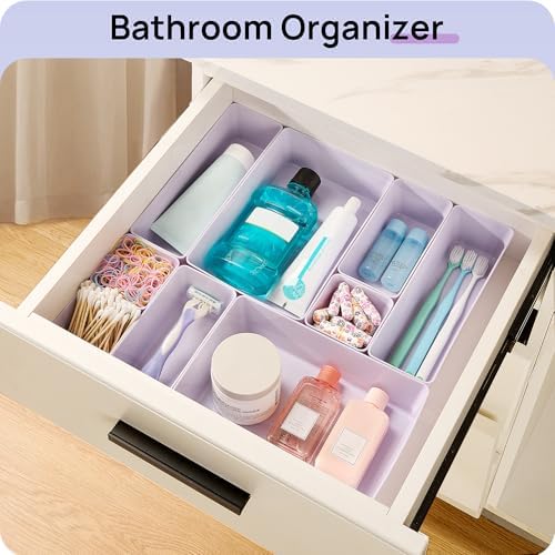 Vtopmart 25 Pack Plastic Drawer Organizers with Anti-slip Rubber Pads