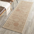 SAFAVIEH Washable Rug Outdoor Courtyard Collection - 2'3" x 12' Runner, Natural & Terracotta, Non-Shedding & Easy Cleaning, Ideal for Patio, Entryway, Mudroom, Hallway, Kitchen (CY1906-3201)