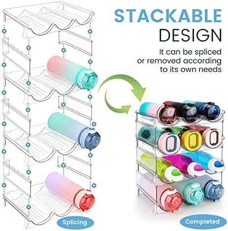spospo Water Bottle Organizer for Cabinet 4 Pack Water Bottle Holder