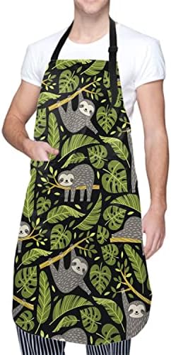 Giwawa Apron Unisex Resistant 33 x 28 inches with 2 Pockets Cooking Kitchen Aprons Suitable for BBQ Grill Drawing Haircut