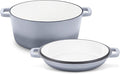 TeamFar 5 Quart Enameled Cast Iron Dutch Oven, 2-In-1 Dutch Oven Pot Cookware by TeamFar