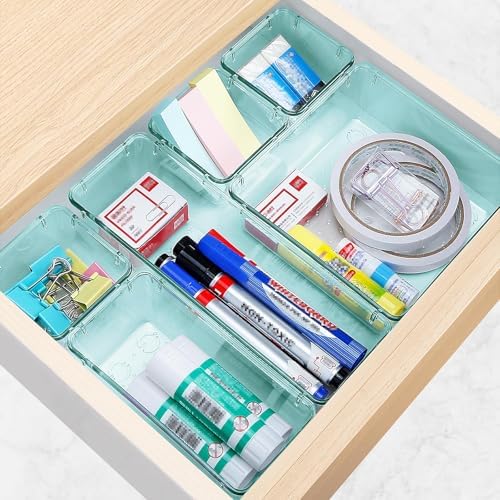 16 PCS Drawer Organizer Set, 5 Size Bathroom and kitchen organizer Trays