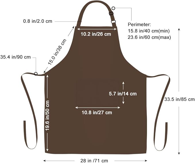 Jubatus 2 Pack Bib Aprons with 2 Pockets Cooking Chef Kitchen Apron - Image 7