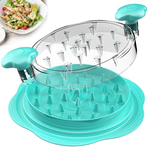 Chicken Shredder Tool Twist Large Meat Shredder with Brush&Fork, Mint Green