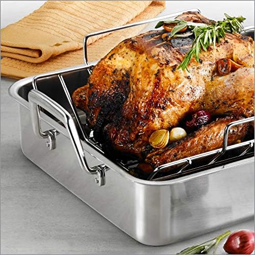 Tramontina 16.5-Inch Stainless Steel Deep Roasting Pan with Rack