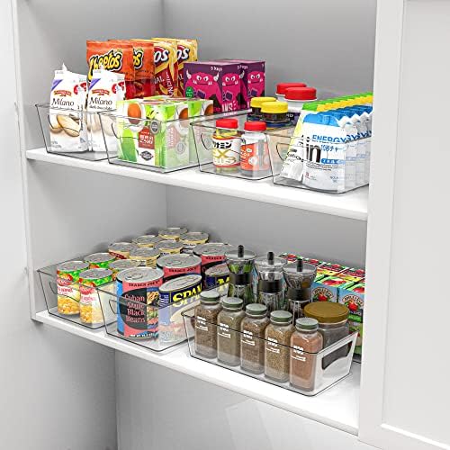 Simple Houseware Pantry Bins Storage Organizer, 8 Packs, (4M/4L)