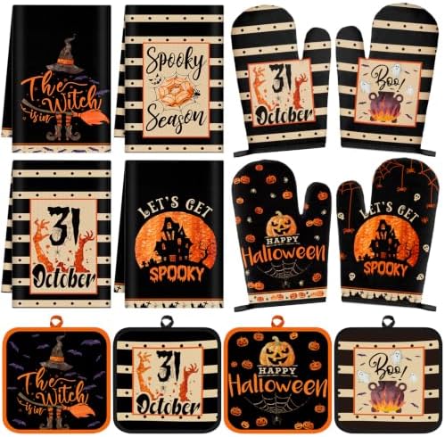 SiliFine 12 Pcs Halloween Kitchen Accessories Set Spooky Style
