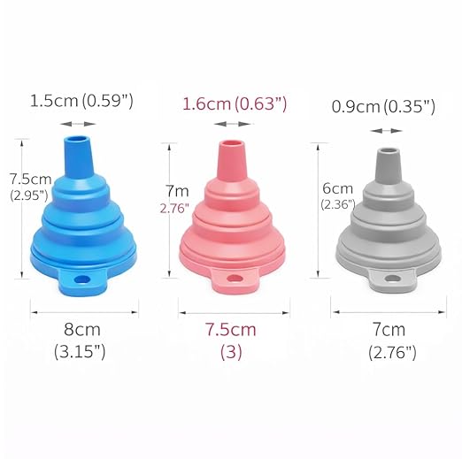 3PCS Silicone Funnel Set, Flexible Rubber Kitchen Funnels - Image 2