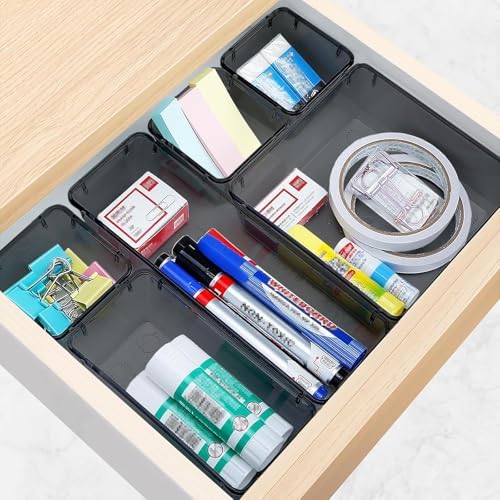23 PCS Drawer Organizer Set, 5 Size Bathroom and kitchen organizer Trays