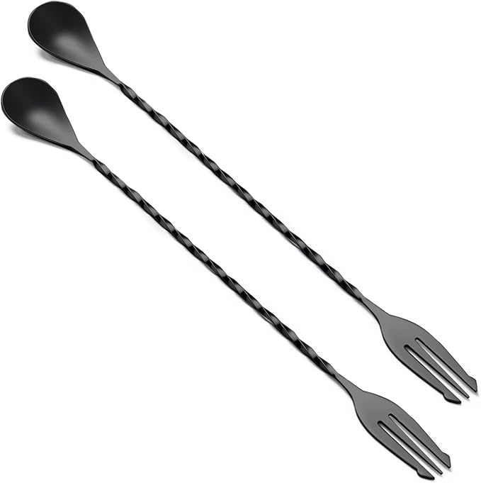 BRIOUT 2 Pcs Bar Spoon, 12 Inches Long Handle Drink Stirrer, Stainless Steel by Briout