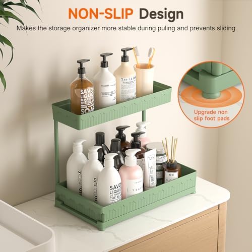 Sevenblue 3-Pack 2-Tier L-Shaped Under Sink Organizers with Sliding Drawers