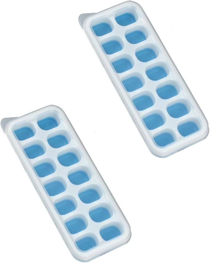 Ice Cube Tray with Lid, Easy-Release, Ice Cube Tray, Spill-Resistant, by Unknown