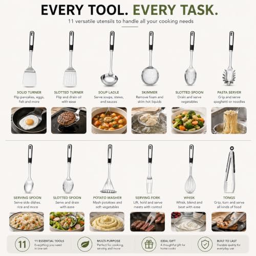 Stainless Steel Kitchen Utensil Set,11 Piece