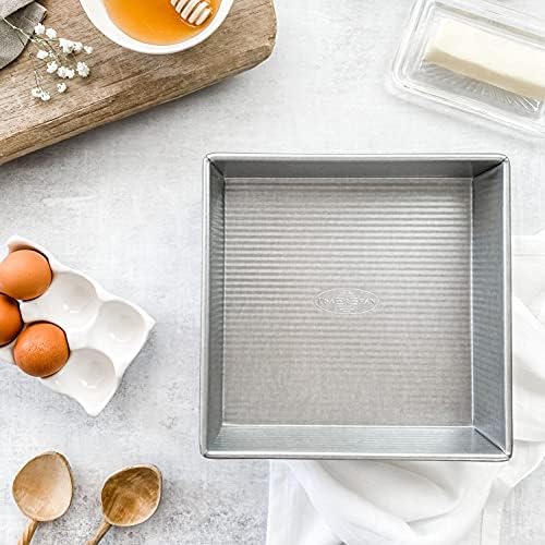 USA Pan Bakeware Nonstick Square Cake Pan, Aluminized Steel, 9-Inch (Pack of 6)