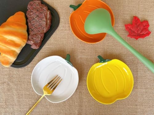 Ceramic Spoon Rest for Stove Top, Halloween Pumpkin Cute Spoon Rest for Kitchen Counter, Cooking Spoon Holder for Kitchen Counter, Utensil Rest Spatula Rest Ladle Holder Tong Rest (White)