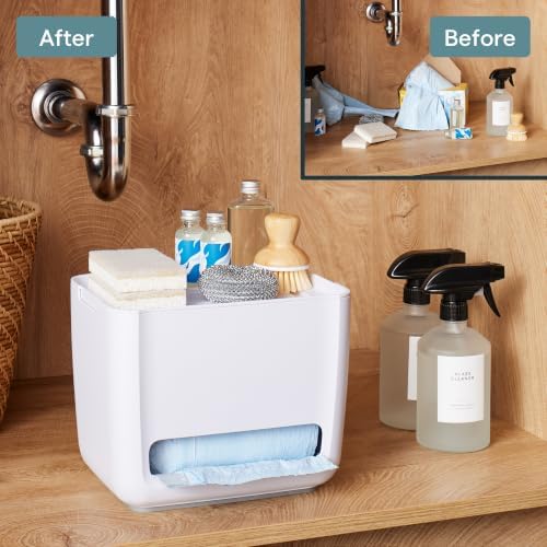 YouCopia SinkSuite Trash Bag Dispenser, Garbage Bag Holder, Top Lid Storage