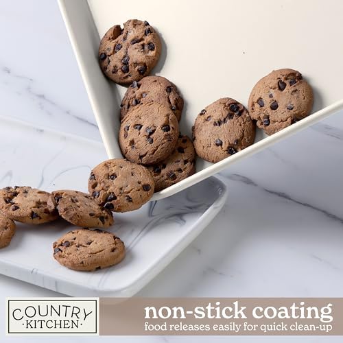 Country Kitchen Nonstick Stackable Bakeware Set - Deluxe Heavy Duty, Durable, Easy Release Baking Set, Taupe, 13 Pcs with Handles