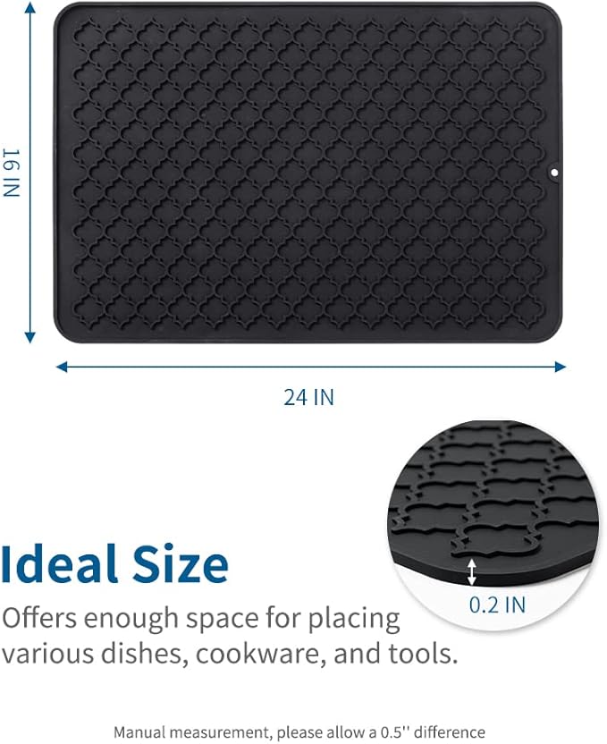 AMOAMI-Dish Drying Mats for Kitchen Counter-Silicone Dish Drying Mat-Kitchen - Image 6