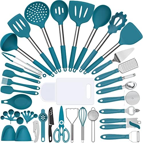 Silicone Kitchen Utensils Set, Umite Chef 43 pcs Cooking Utensils for Nonstick Cookware, Kitchen Tools-Silicone Utensil for Cooking Kitchen Set for Home Kitchen Accessories Set