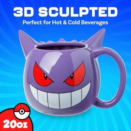 Silver Buffalo Pokémon Gengar, 3D Sculpted Mug, 20oz