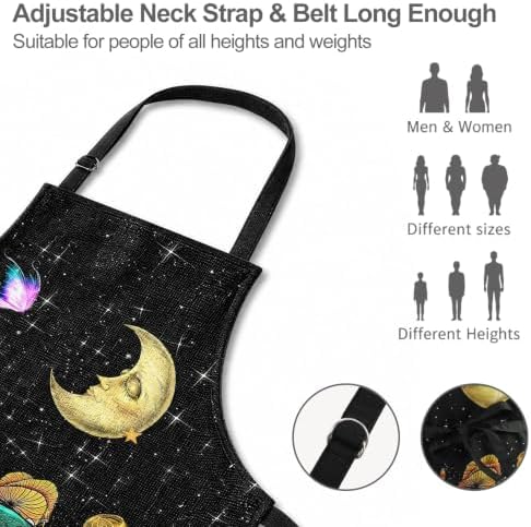 Kitchen Aprons for Women with 2 Pocket Adjustable Cute Vintage Holiday Gift