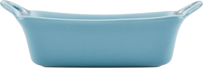 Rachael Ray Ceramics Au Gratin Set, Rectangular, Two 12-ounce, Agave Blue - Image 3