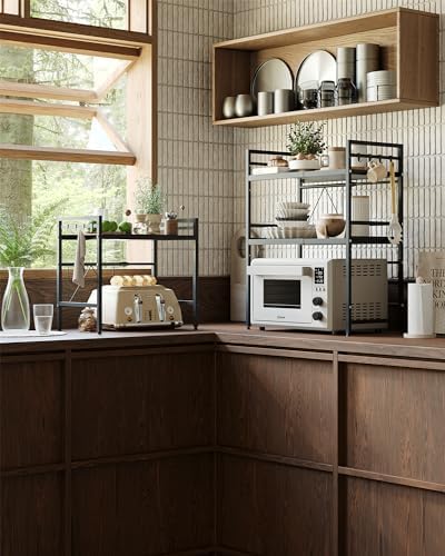 NETEL 3 Tier Expandable Microwave Stand countertop,Microwave Oven Rack