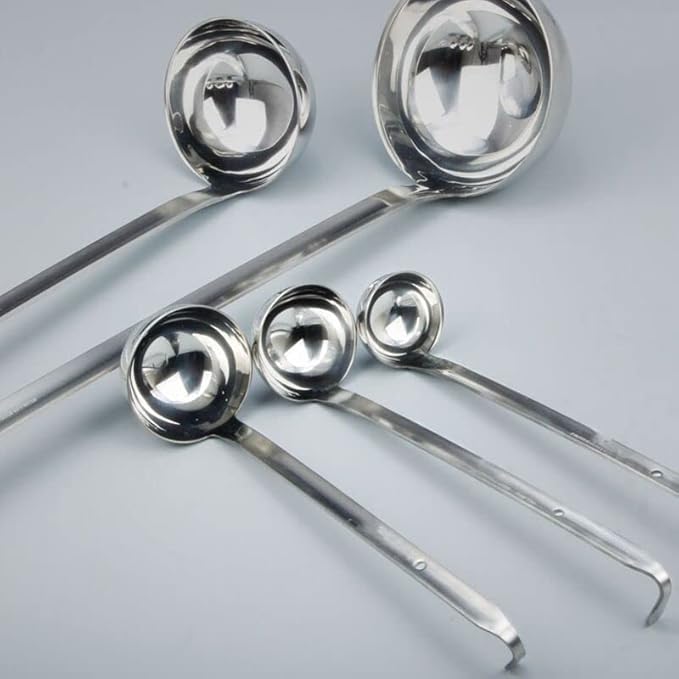 Stainless Steel Hooked Handle Ladle Set - Image 5