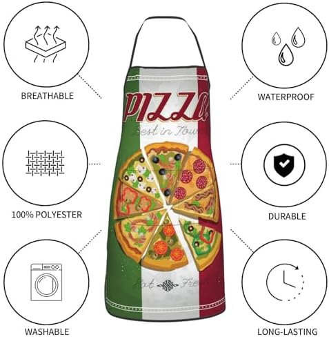 Sigouyinei Waterproof Kitchen Apron For Women Men Soft Bib Work With Pocket